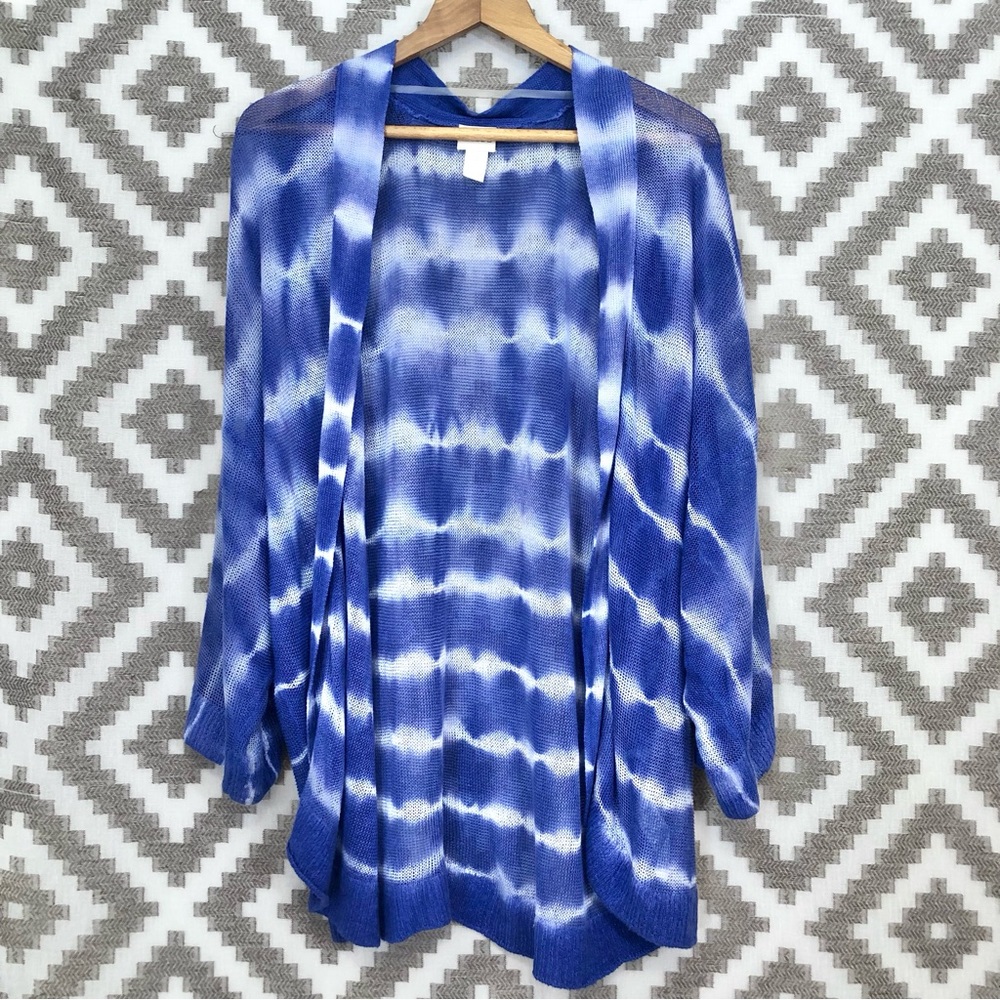 Chico’s Blue Purple White Lightweight Cardigan Sweater